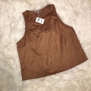 Faux suede top